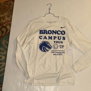 Nike Mens Idaho White and Blue Long Sleeve Tee